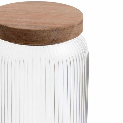 M&S Large Ribbed Glass Storage Jar, One Size, No Colour thumbnail 2