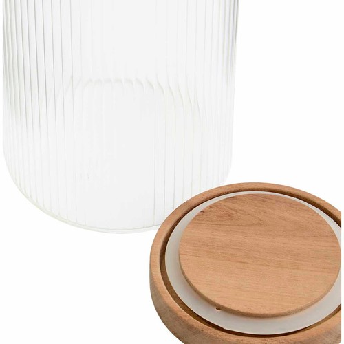 M&S Large Ribbed Glass Storage Jar, One Size, No Colour thumbnail 3