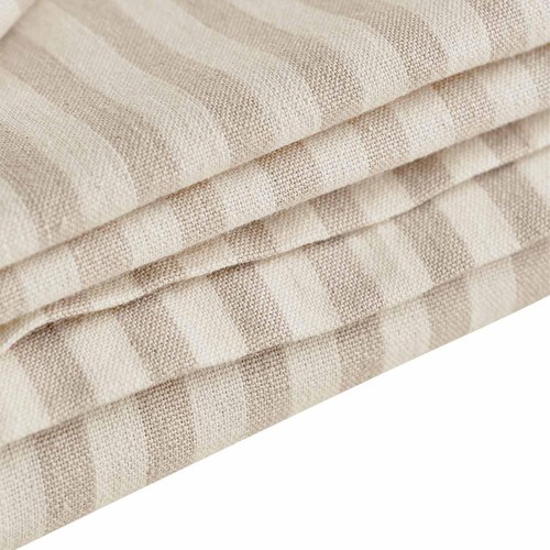 M&S Cotton with Linen Striped Tablecloth, One Size, Natural thumbnail 3