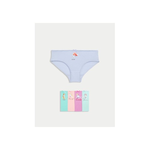 M&S Girls Disney Princess Knickers, 7-8 Years, Multi thumbnail 2