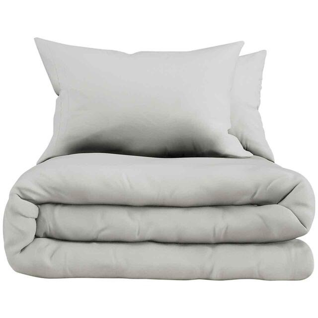 M&S Cotton Rich Bedding Set, Single - Super King Size (6 ft), Silver Grey