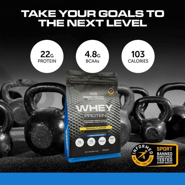 H&B Precision Engineered Whey Protein Powder Banana thumbnail 3
