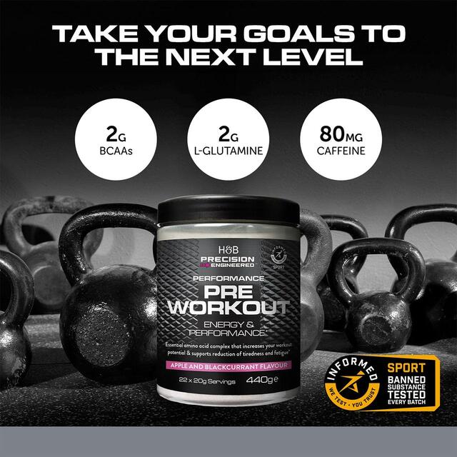 H&B Precision Engineered Performance Pre Workout Apple & Blackcurrant thumbnail 3
