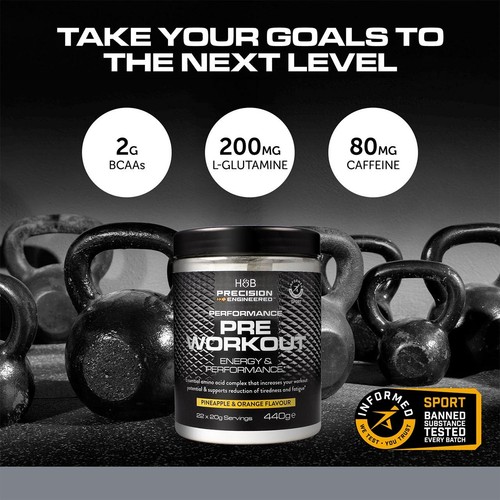 H&B Precision Engineered Performance Pre Workout Pineapple & Orange thumbnail 2