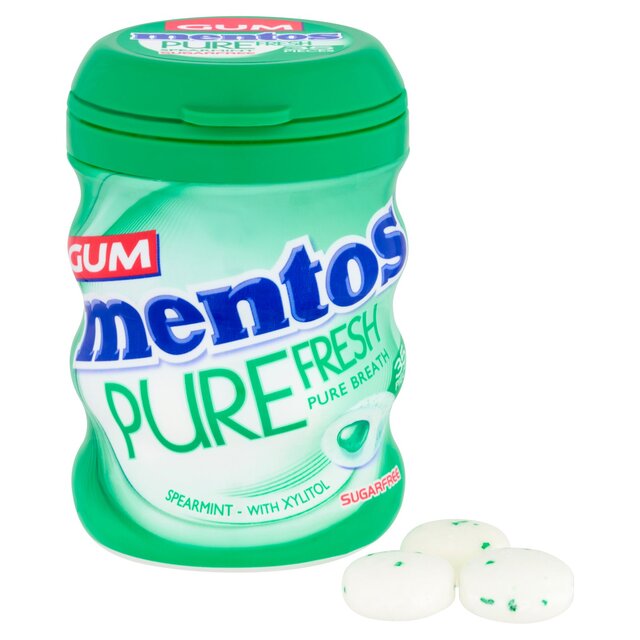 Mentos Gum Pure Fresh Spearmint Sugar Free Chewing Gum Bottle thumbnail 2