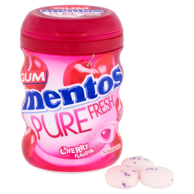 Mentos Gum Pure Fresh Cherry Sugar Free Chewing Gum Bottle thumbnail 2