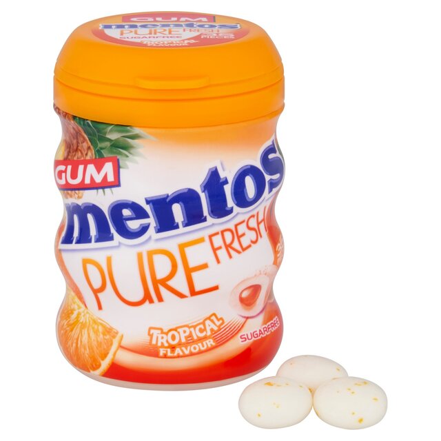 Mentos Gum Pure Fresh Tropical Sugar Free Chewing Gum Bottle thumbnail 2