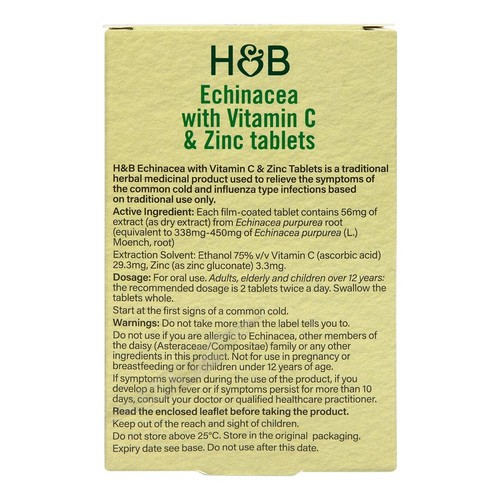 Holland & Barrett Echinacea with Vitamin C & Zinc Tablets thumbnail 2