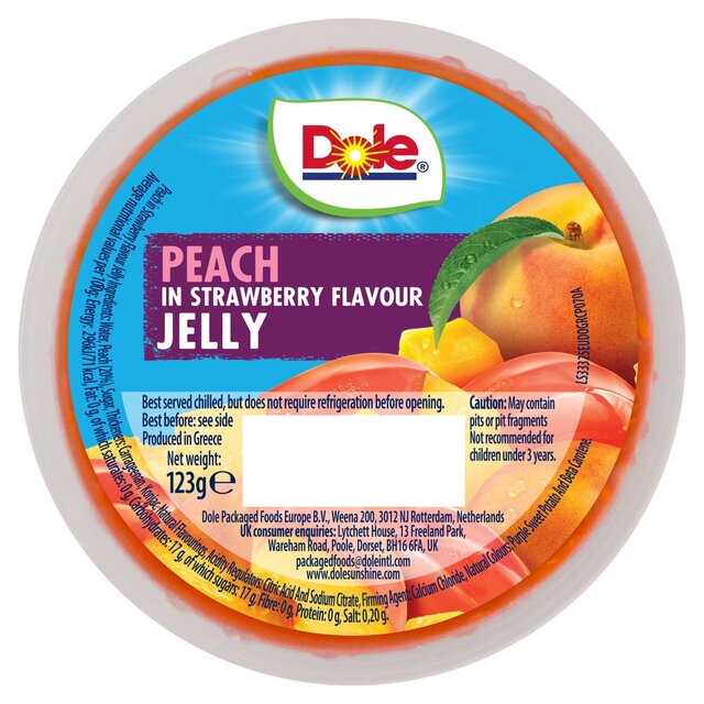 Dole Peach in Strawberry Jelly Pot