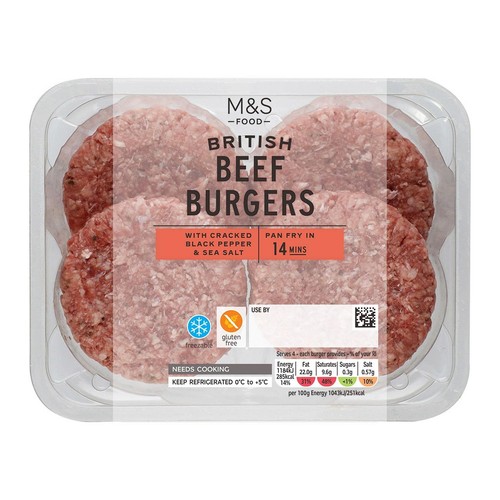 M&S Grill 4 Beef Burgers thumbnail 2