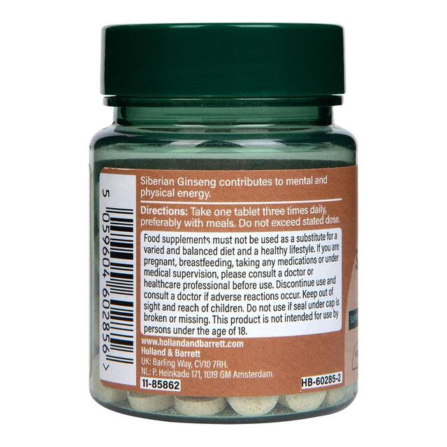 Holland & Barrett Siberian Ginseng 1500mg Tablets thumbnail 2
