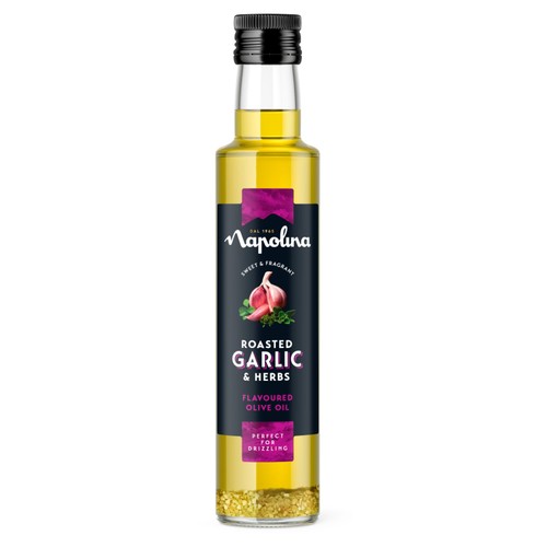 Napolina Roasted Garlic and Herbs Flavoured Olive Oil 250ml thumbnail 2