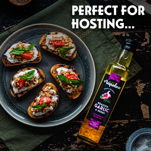 Napolina Roasted Garlic and Herbs Flavoured Olive Oil 250ml thumbnail 4
