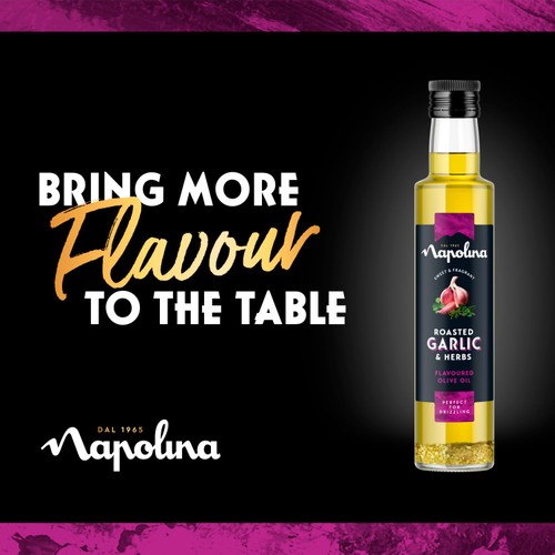 Napolina Roasted Garlic and Herbs Flavoured Olive Oil 250ml thumbnail 5