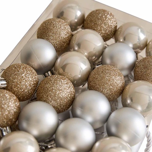 M&S Shatterproof White, Silver & Gold Baubles thumbnail 2