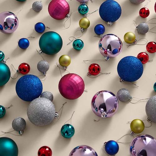 M&S Shatterproof Bright Multicoloured Baubles thumbnail 2