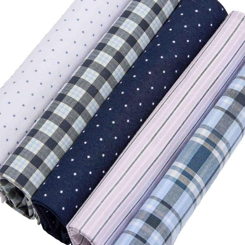M&S Mens Pure Cotton Patterned Handkerchiefs, Blue thumbnail 3