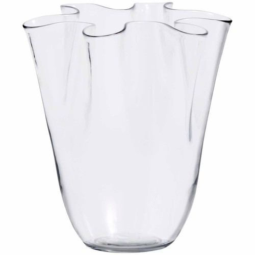 M&S Medium Handkerchief Glass Vase, Clear