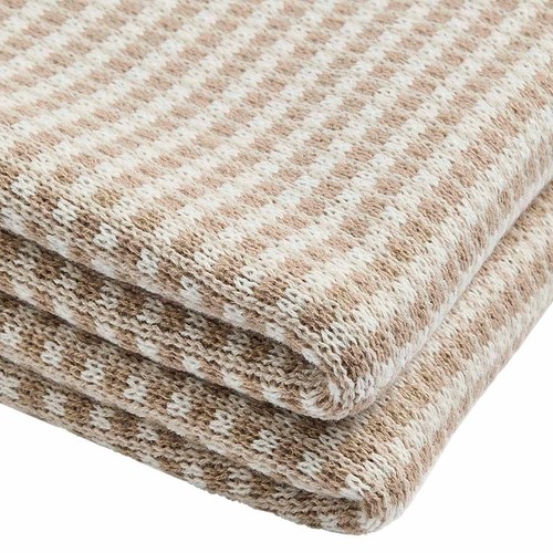 M&S Two Tone Knitted Throw, Neutral thumbnail 3
