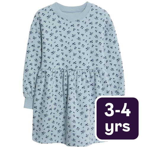 M&S Ditsy Floral Dress, 3-4 Years, Navy
