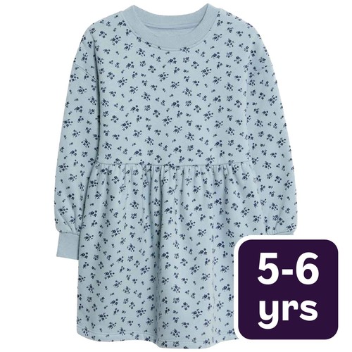M&S Ditsy Floral Dress, 5-6 Years, Navy