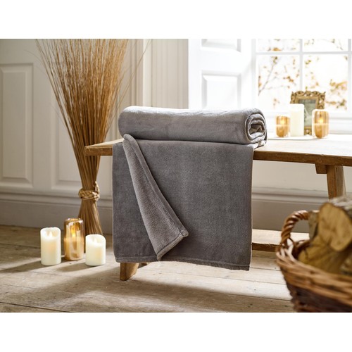 Deyongs Snuggle Touch Throw, Dark Grey thumbnail 3