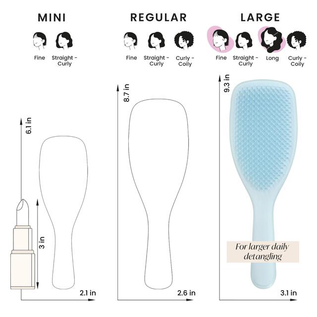 Tangle Teezer Ultimate Detangler Large Fine & Fragile, Seafoam Blue thumbnail 8