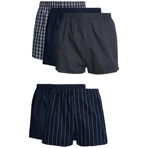 M&S Mens Pure Cotton Assorted Woven Boxers, XXL, Dark Navy thumbnail 3