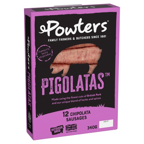 Powters British Outdoor Bred 12 Pigolata Chipolatas thumbnail 2