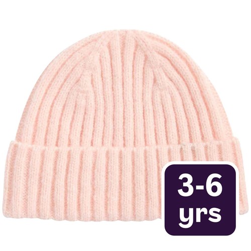 M&S Kids Fisherman Beanie Hat, 3-6 Years, Pink