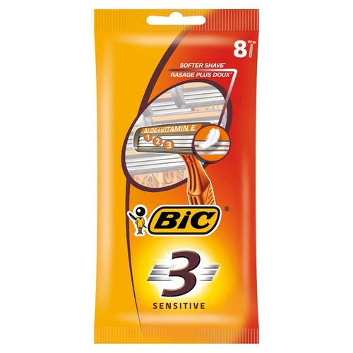 BIC 3 Men's Sensitive Disposable Razors