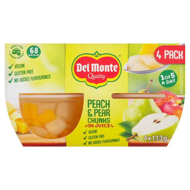 Del Monte Peach & Pear Chunks In Juice Fruit Pot