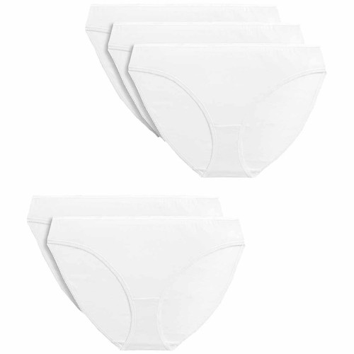 M&S Womens Pure Cotton Bikini Knickers, 12, White