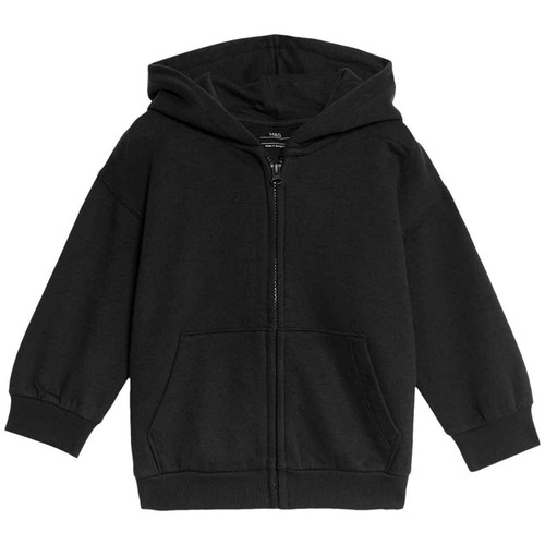 M&S Boys Zip Hoodie, 5-6, Years, Black thumbnail 2