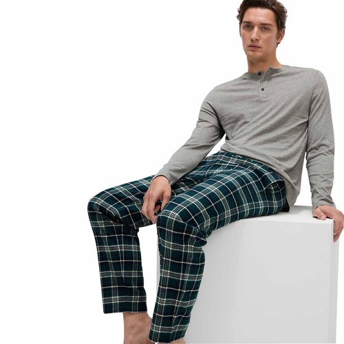 M&S Cotton Pyjama Set, XXL, Grey thumbnail 3