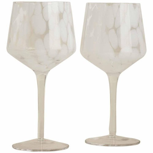 M&S Speckled Wine Glasses, White