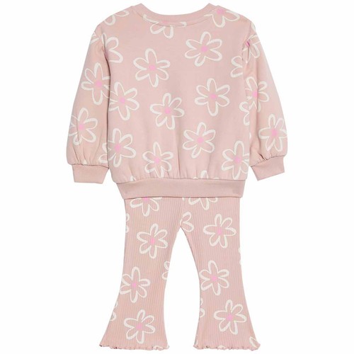 M&S Floral Outfit, 6-9 Months, Pink thumbnail 3