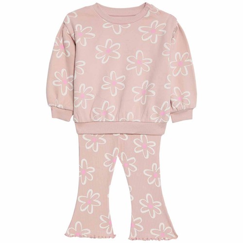 M&S Floral Outfit, 12-18 Months, Pink thumbnail 2