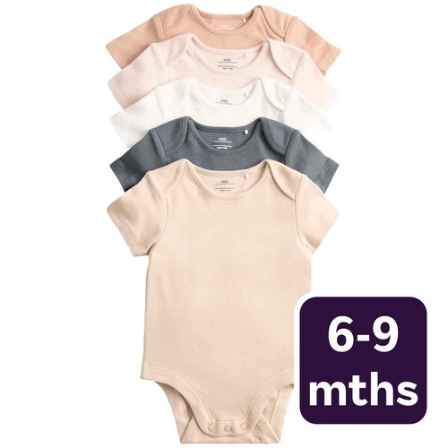 M&S Plain Sleepsuit, 6-9 Months, Neutral