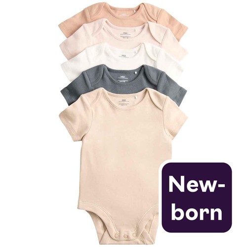 M&S Plain Sleepsuit, New Born, Neutral