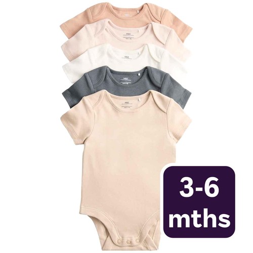 M&S Plain Sleepsuit, 3-6 Months, Neutral