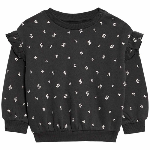 M&S Floral Sweat Outfit, 0-3 Months, Grey thumbnail 3