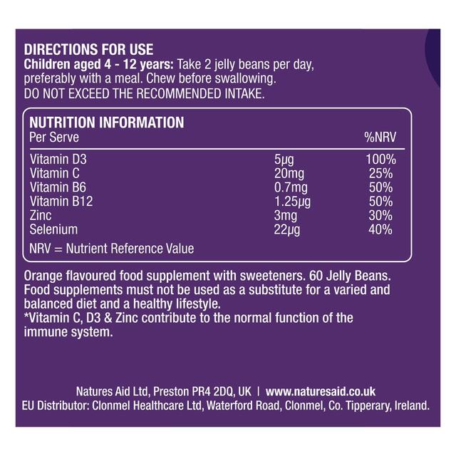 Natures Aid Immune Support Vitamin Jelly Beans thumbnail 2