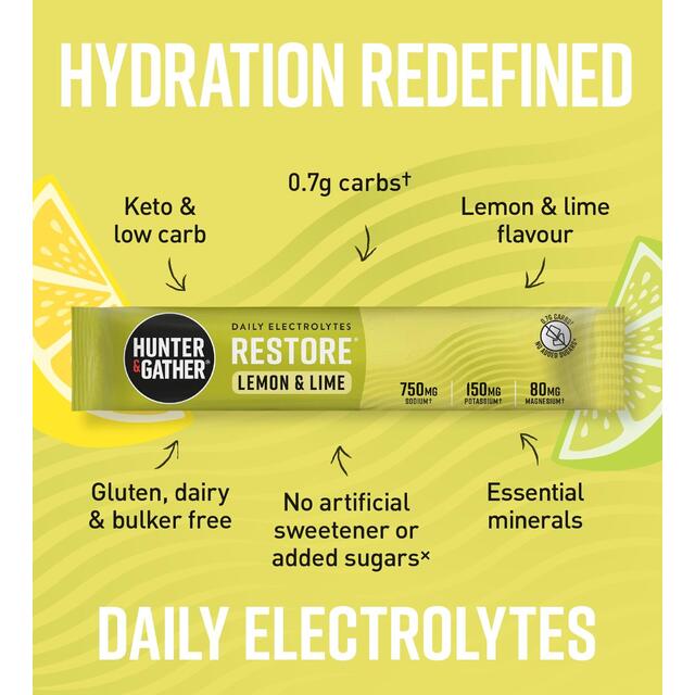 Hunter & Gather Restore, Electrolytes - Lemon & Lime thumbnail 2
