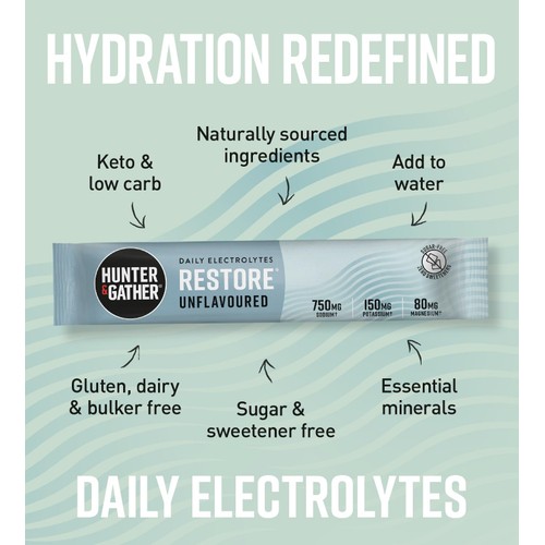 Hunter & Gather Restore, Electrolytes - Unflavoured  thumbnail 2