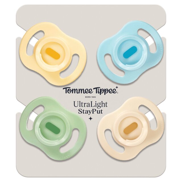 Tommee Tippee Ultra Light Dummies 0-6m Neutral 4pk thumbnail 2