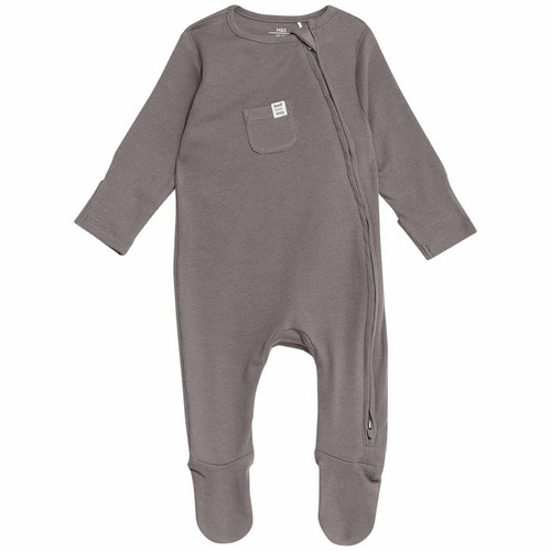 M&S Collection Girls, Cotton Striped & Plain Sleepsuits, 6-9 Months, Grey thumbnail 4