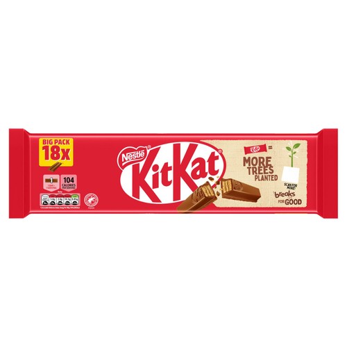 KitKat 2 Finger Milk Chocolate Biscuit Bar, Multipack thumbnail 2
