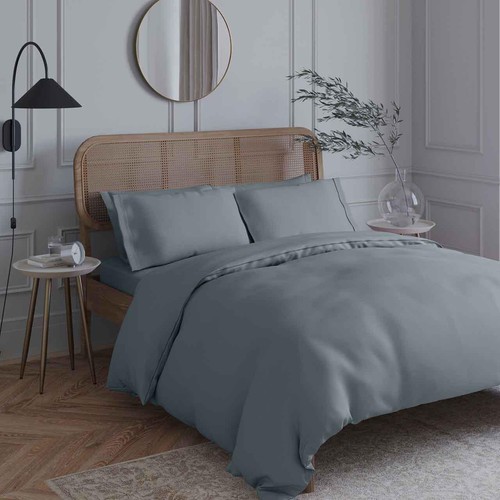 M&S Egyptian Cotton Duvet Cover, King Size (5 ft), Light Wedgewood thumbnail 2
