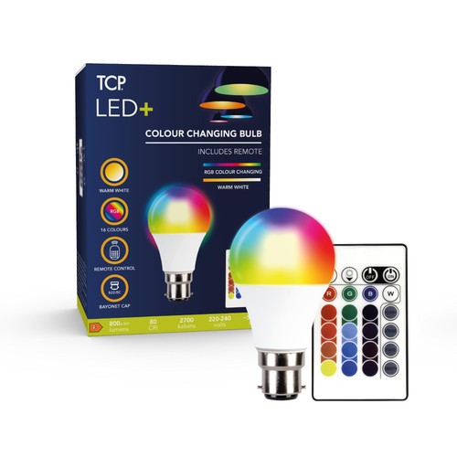 TCP LED Plus Colour Changing Classic 800L B22 9W with Remote thumbnail 4